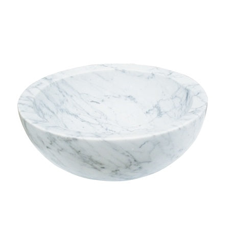 Fairmont White Carrera Round Vessel Marble Single bowl Bathroom Sink S-R1606WC