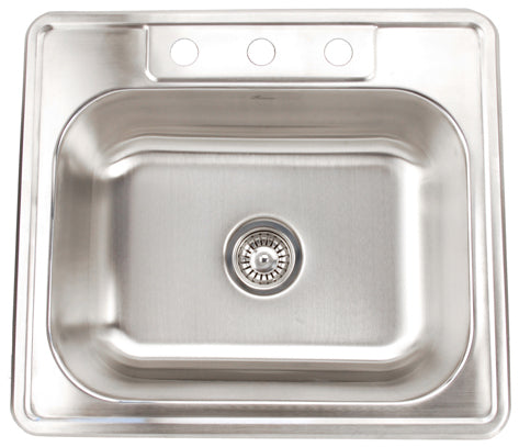 Fontaine 3-Hole Stainless Steel Drop-in Kitchen Sink