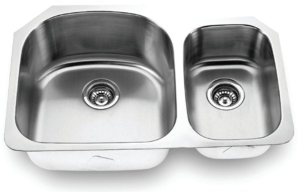 Fontaine Stainless Steel Offset Double Bowl Undermount Kitchen Sink