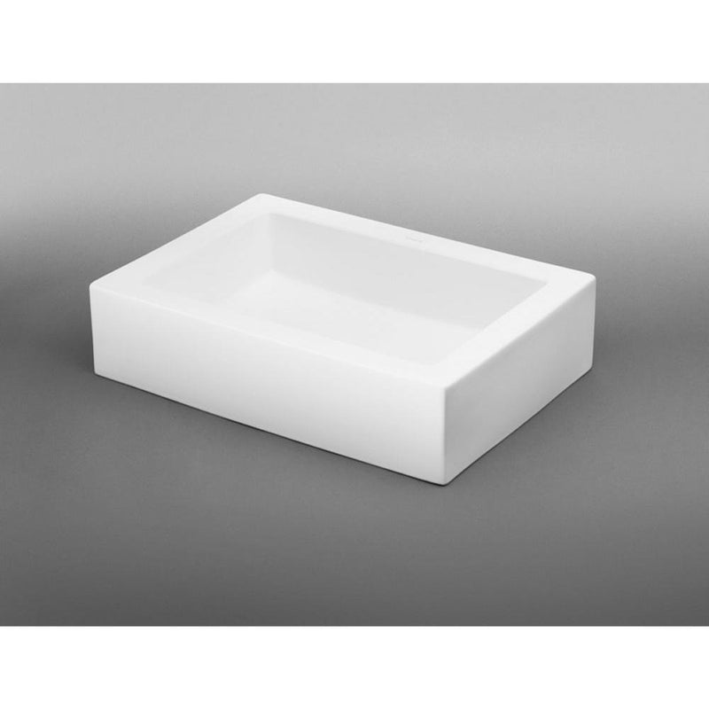 Ronbow Rectangle Ceramic Vessel Bathroom Sink in White - 200036-WH