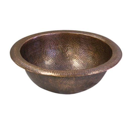 Barclay Abner Round Self Rimming,Basin, Hammered Antique Copper Bathroom Sink 6723-AC