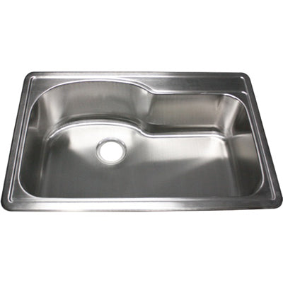 Ticor S990 Overmount 18-Gauge Stainless Single Bowl Kitchen Sink With Free Deluxe Strainer
