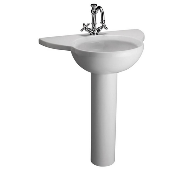 Barclay Alida/Gina Column, White Bathroom Sink C/3-610WH