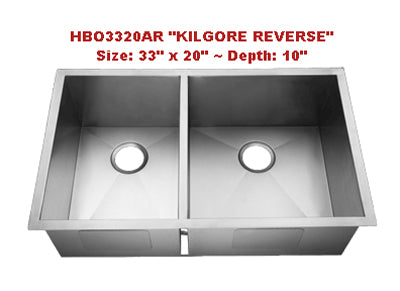 Homeplace Kilgore Reverse HBO3320AR Double Bowl Stainless Steel Sink
