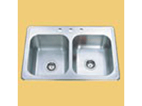 Plumber Friendly PFSS332283 Topmount Double Bowl Stainless Steel Sink